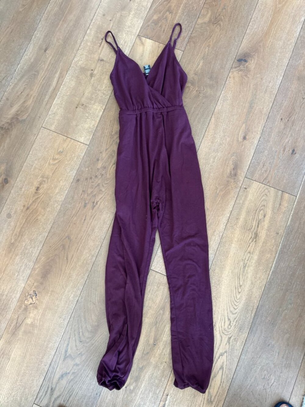 Spiritual Gangster Plum Jumpsuit Spaghetti Strap V Neck Size S